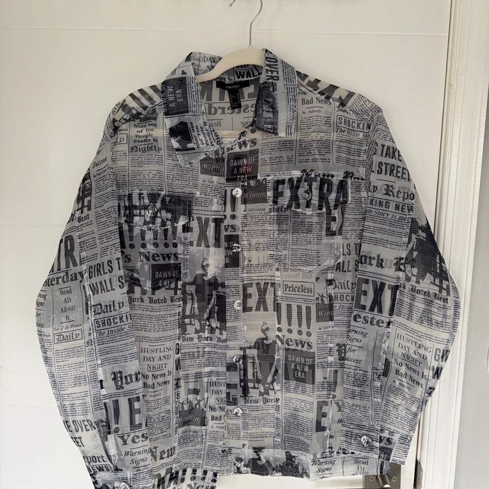 Newspaper Print Men's Jacket